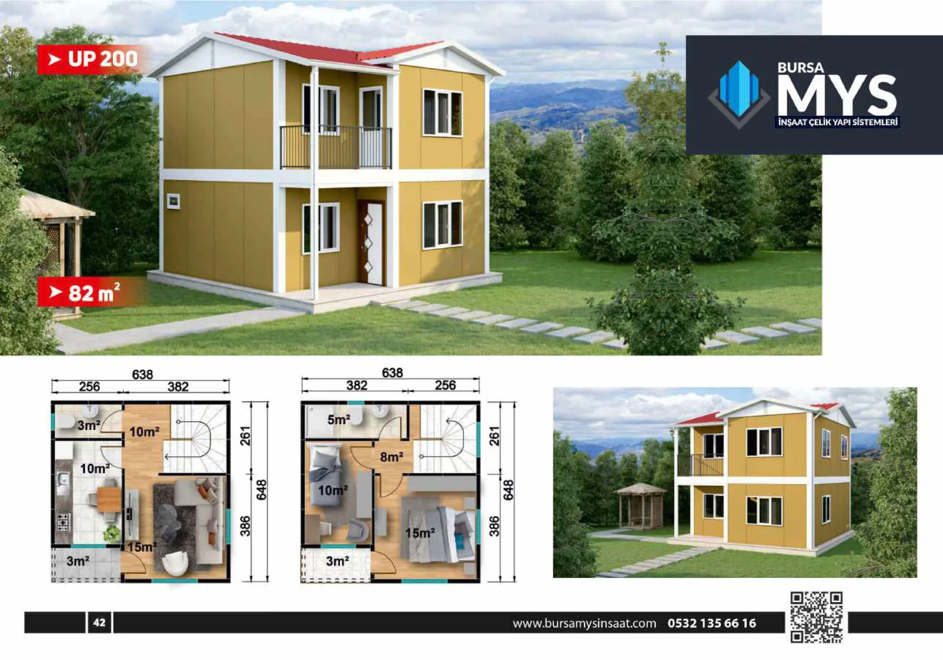 Çift katlı prefabrik ev